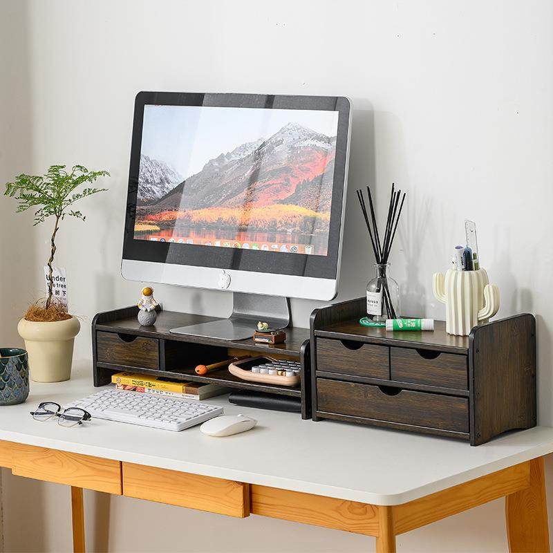 台式电脑显示器增高架桌面抽屉杂物收纳置物架办公室屏幕底座楠竹,农用物资,其他肥料,淘宝优惠券,粉丝福利购,淘宝优惠卷