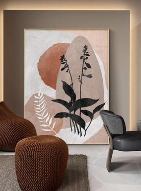 草长莺飞现代简约客厅装饰画植物花卉抽象沙发落地画玄关民宿挂画