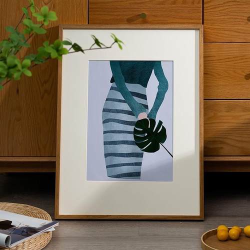 Y8Z相框定制A4a3实木8开柚木字画相片框裱画胡桃木画框装裱定做