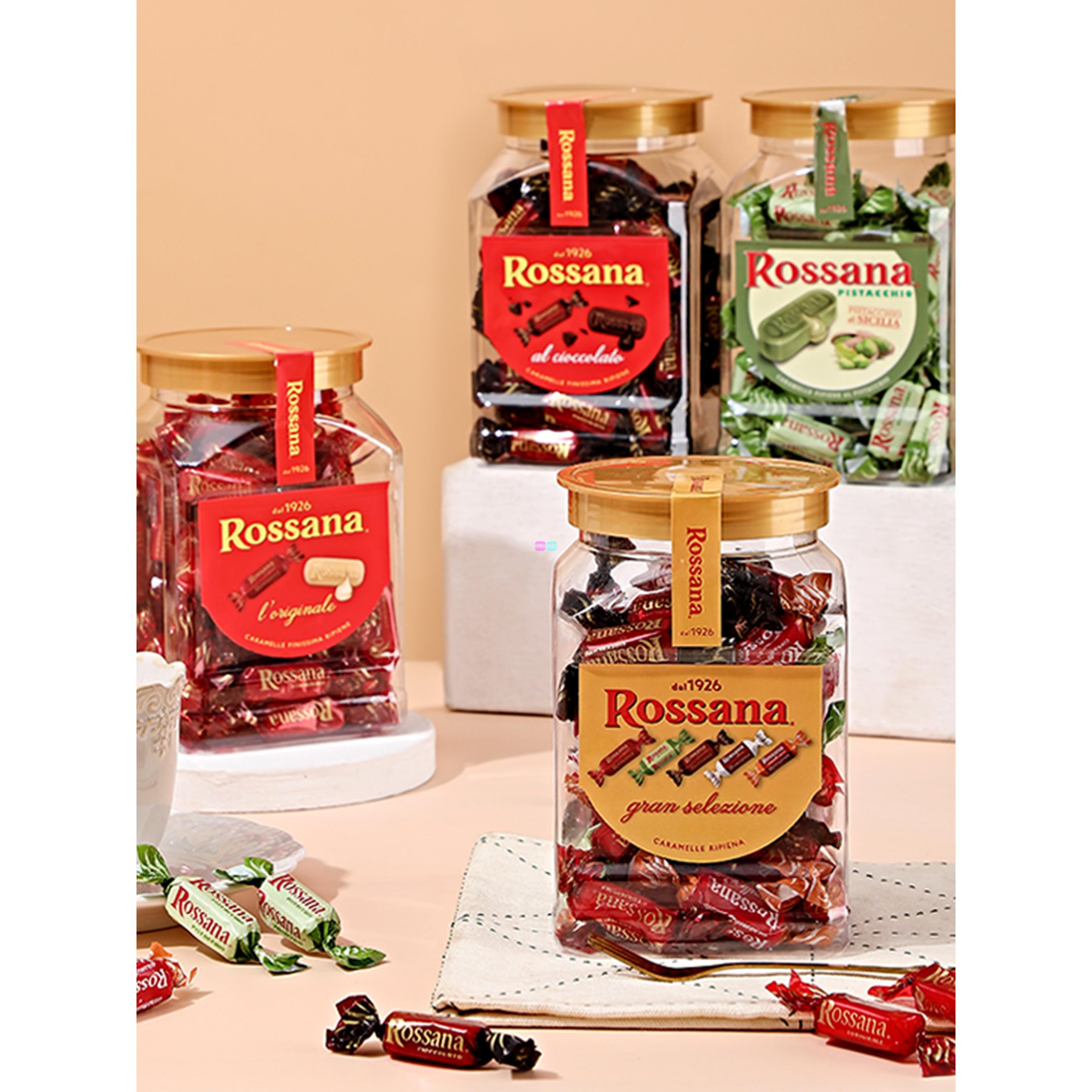 意大利进口夹心糖果Rossana什锦坚果榛子巧克力味开心果酱流心糖