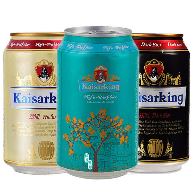 凯撒啤酒集团监制凯撒王桂花精酿啤酒 白啤黑啤桂花经典口味组合