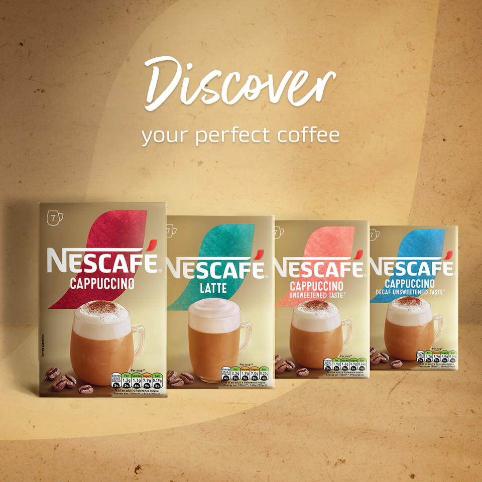 Nescafe雀巢英国原装进口7条装独立包装拿铁卡布奇诺摩卡速溶咖啡