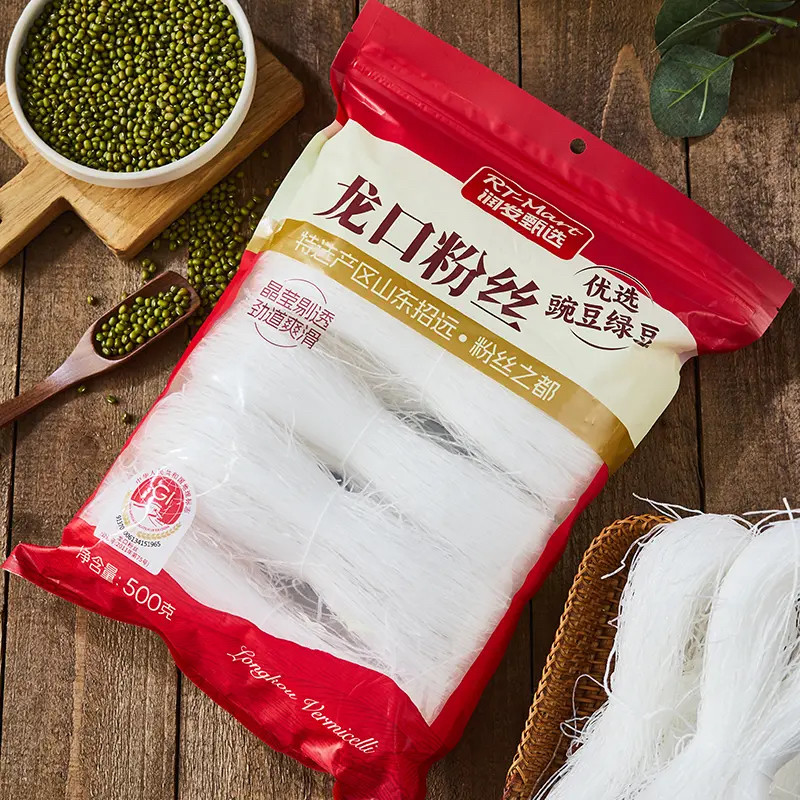 润发甄选正宗山东招远龙口粉丝精选豌豆绿豆细粉条无明矾0添加剂