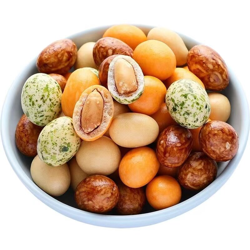 天津特产米酥日本多彩豆裹衣花生装鱼皮花生小吃休闲零食脆崩豆