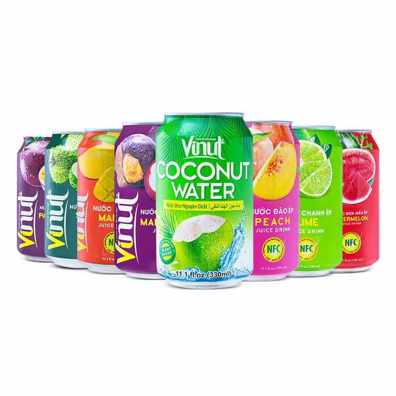 整箱24罐越南饮料Vinut进口果汁果味饮料330ml罐装椰子水番荔枝