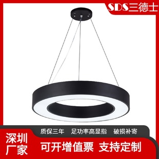 空心圆吊灯餐厅走廊前台展厅圆环吊灯现代简约led圆形办公吊灯