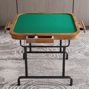 简易折叠手动棋牌室桌象棋桌手搓两用麻雀台 麻将桌家用实木便携式