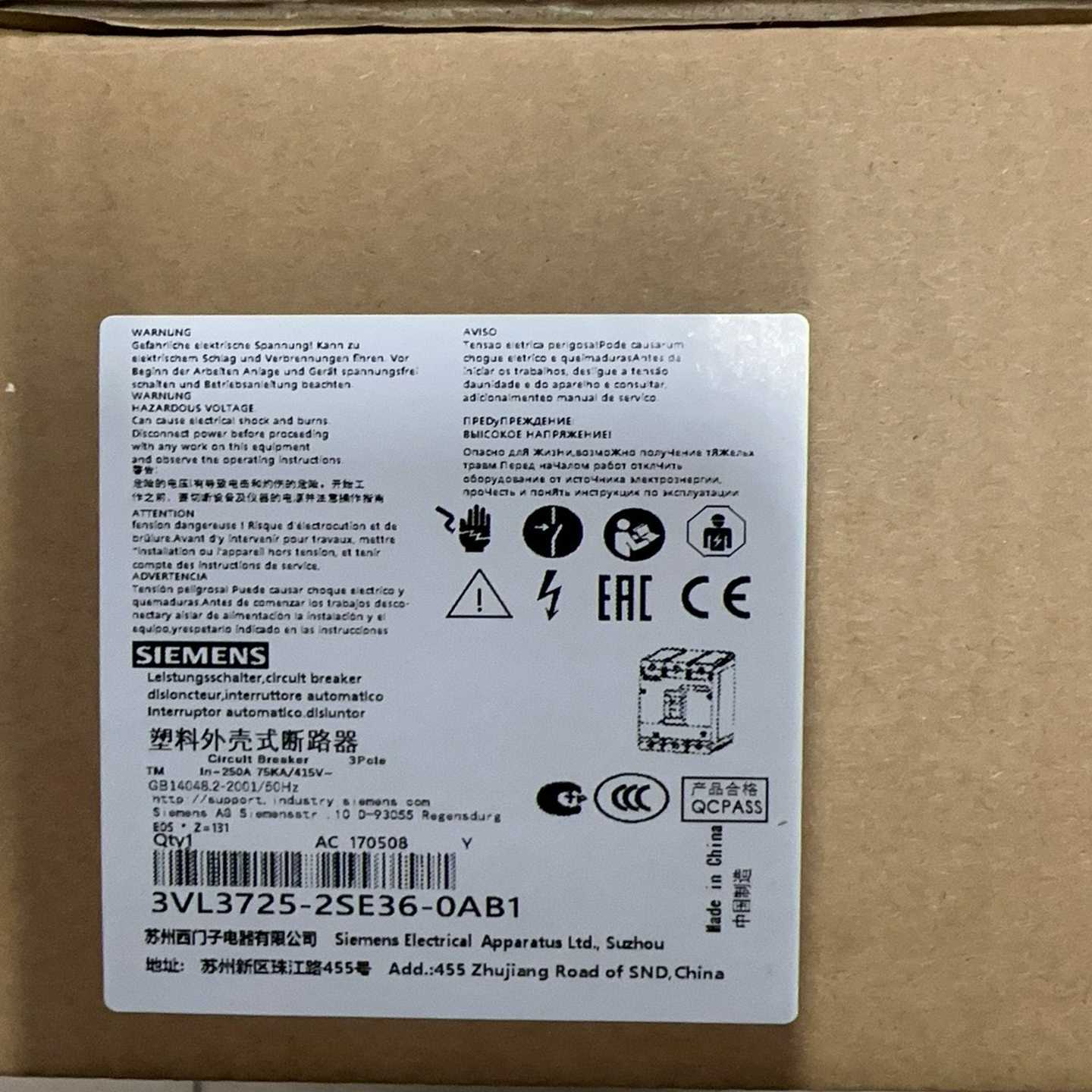 【议价】塑壳断路器3VL3725-2SE36-0AA03V适用