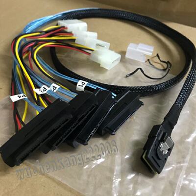 供应全新一拖四Mini SAS 36P SFF 8087转8482 SAS硬盘数据线带电
