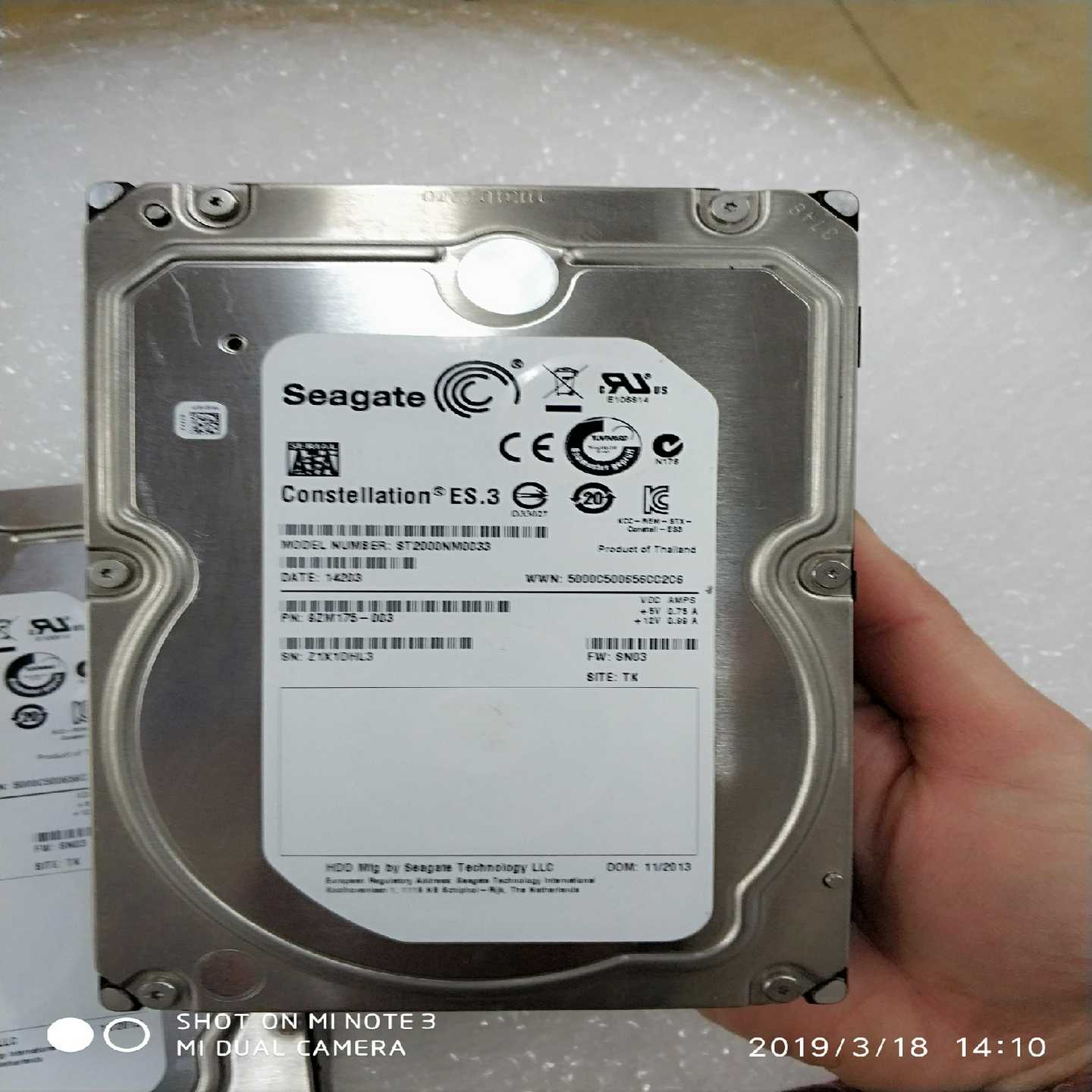 希捷ST2000NM00332T企业硬盘拆机下来的，--议价商品