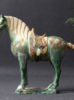 仿古陶瓷马摆件唐三彩六骏马全套家居工艺礼品装饰艺术品马到成功