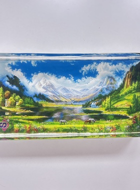 0J0十字绣工具压布水晶砖手绣挑绣摆台透明实心19.5*10塑料