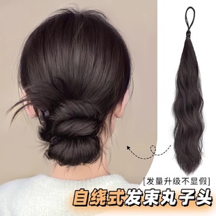 假发辫子麻花辫新中式马尾发辫增发量蓬松无痕假发自绕丸子头发束