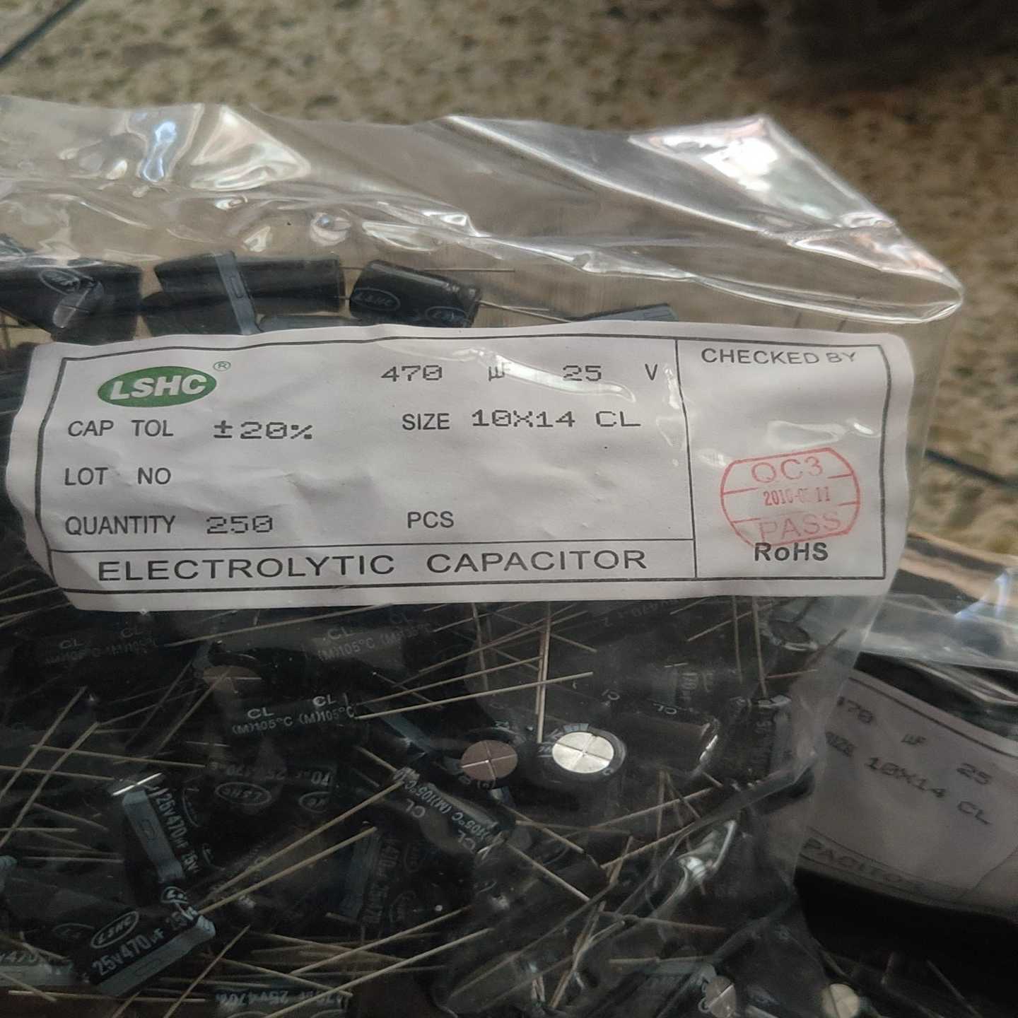 议价全新联盛25v470UF直插铝电解电容体积10x14一