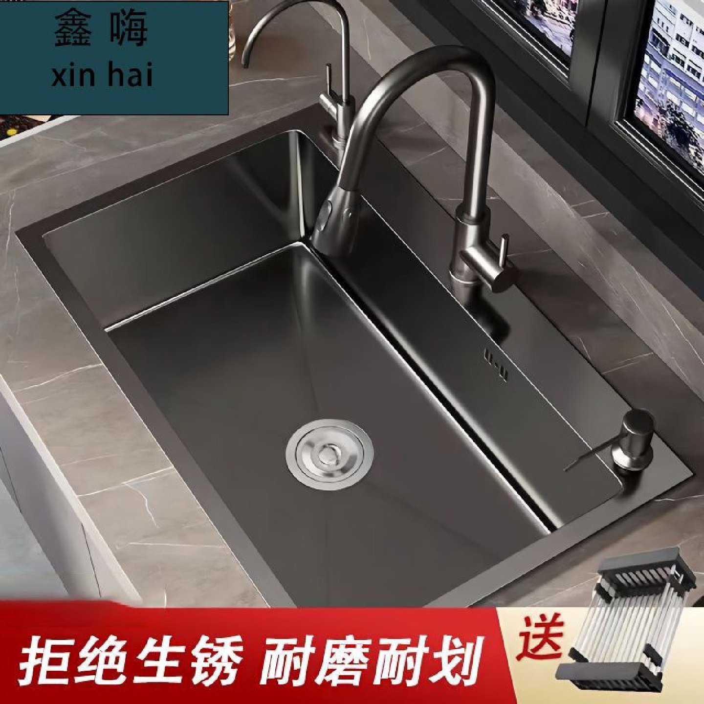 加厚不锈钢手工水槽纳米水槽单槽家用厨房洗菜盆子全套一整套,家装主材,水槽单品,淘宝优惠券,粉丝福利购,淘宝优惠卷