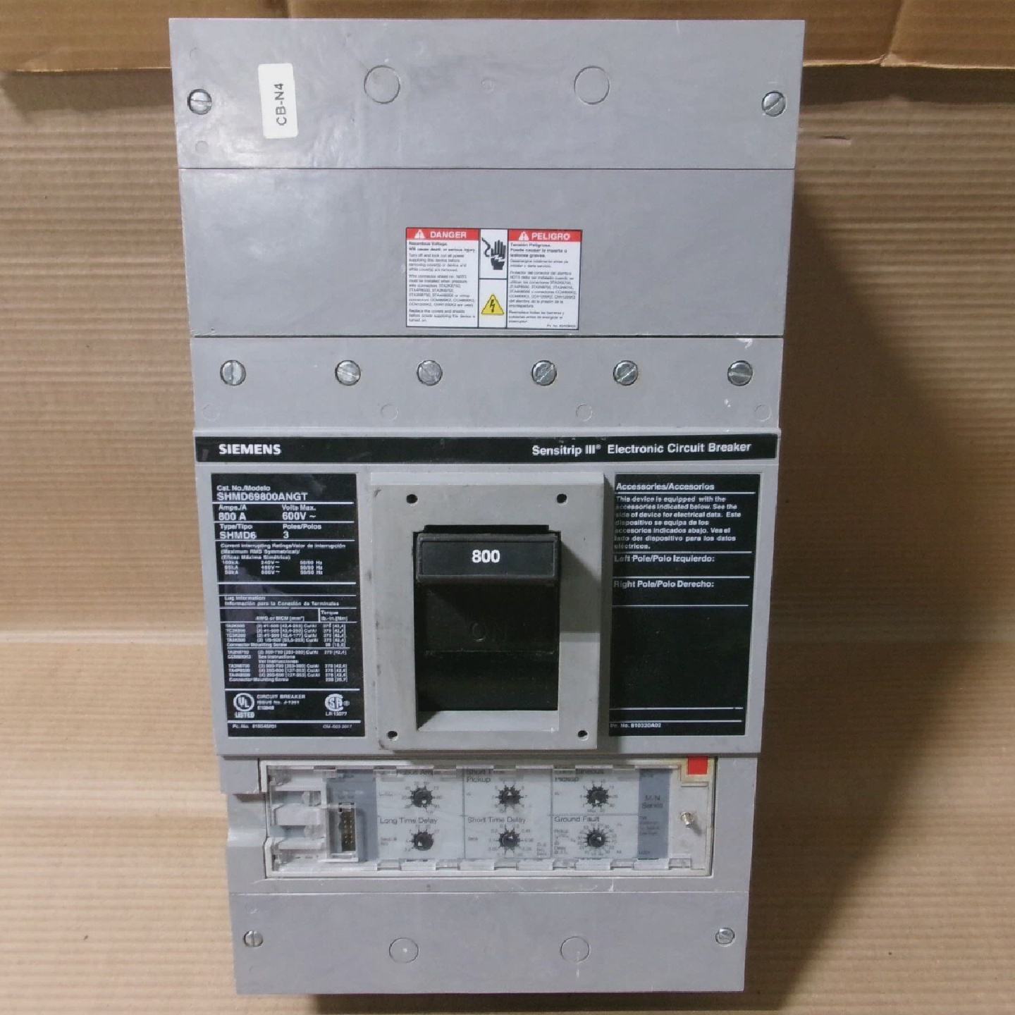 SIEMENS SHMD6 SHMD69800ANGT 3 POLE 800 AMP 600V CIRCUIT BREA