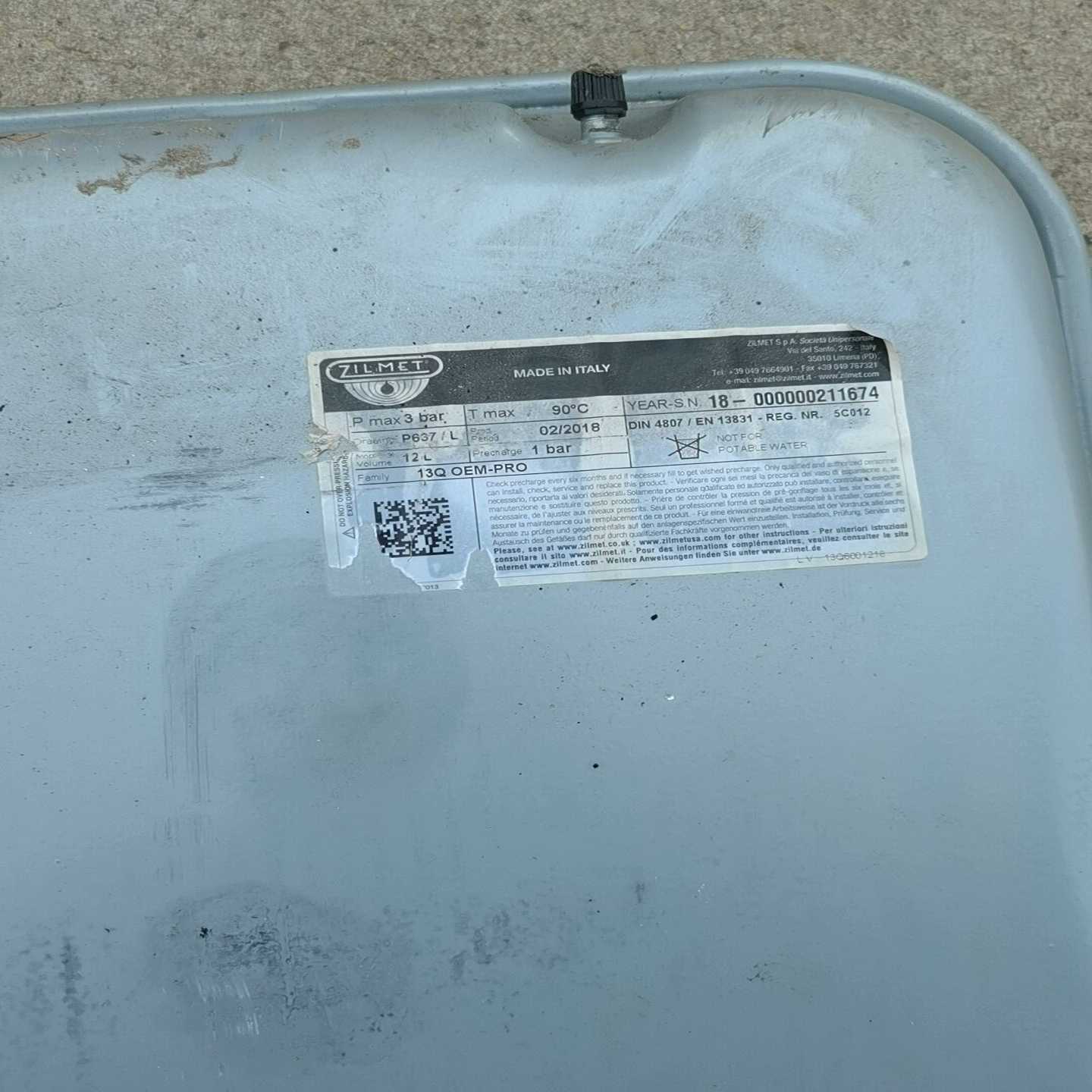 贝雷塔壁挂炉膨胀水箱，12L意大利，原厂配件保证询价