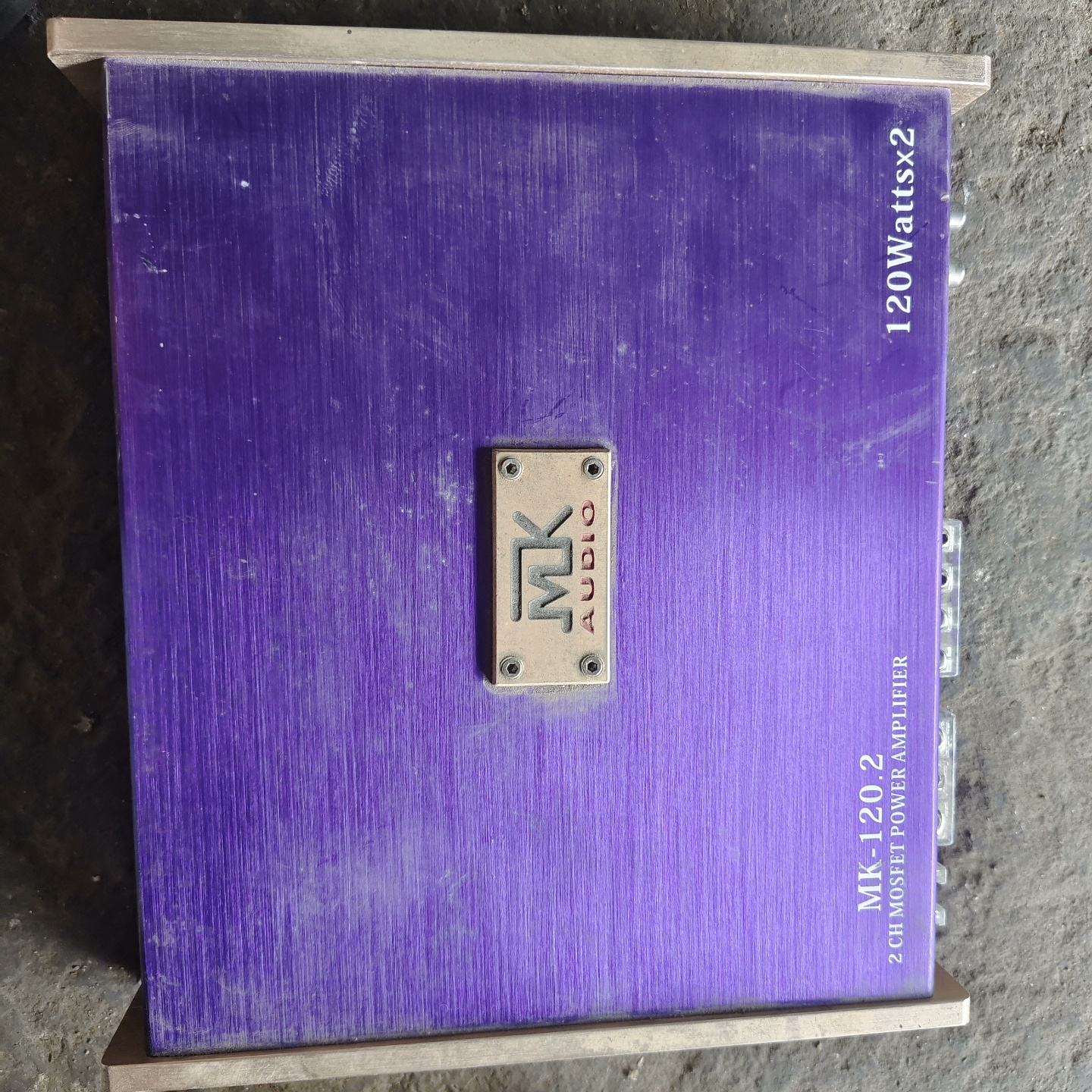 MK音响功放MK-120.2，紫色外壳，双声道功率放大器。议价