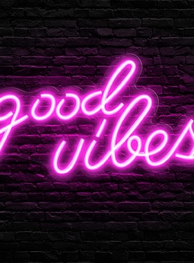 goodvibes霓虹灯良好的氛围LED发光造型外贸卧室英文字母