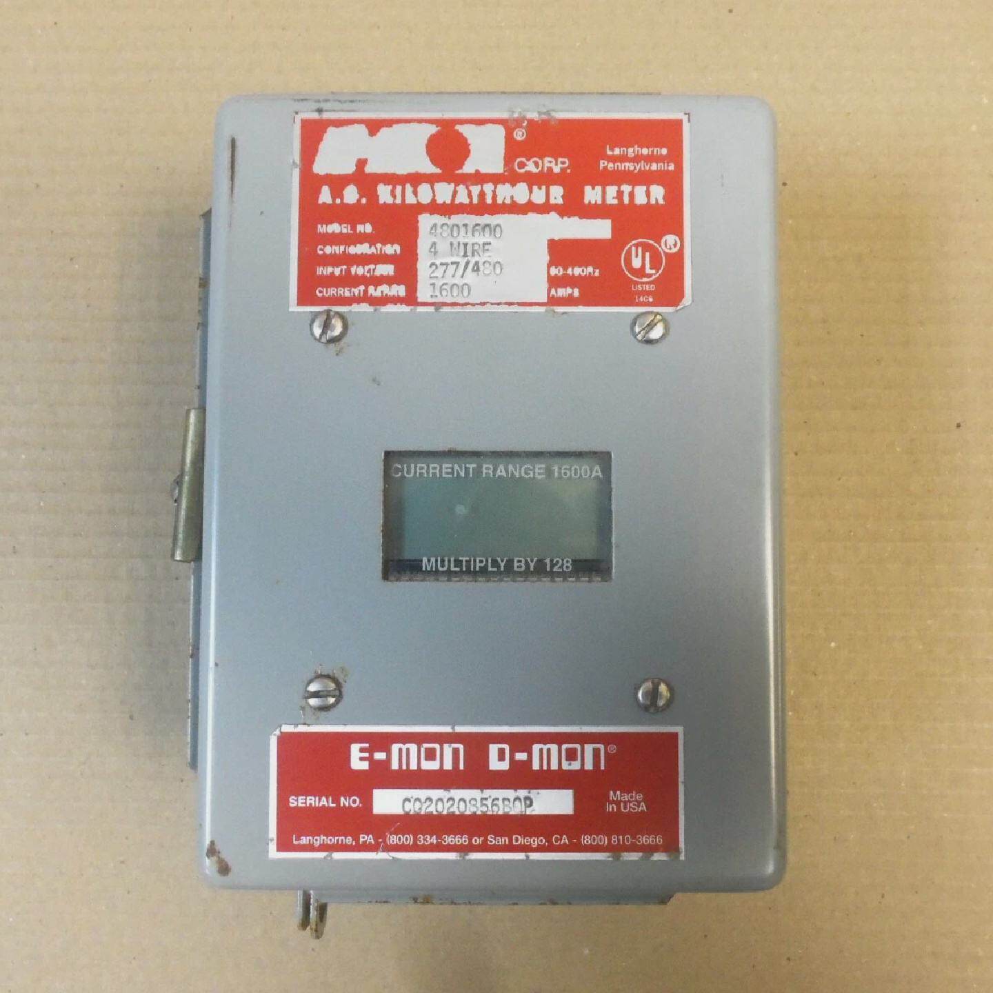 EMON DMON 4801600 1600 Amp 277480 4 Wire Kilo Watt Hour Mete