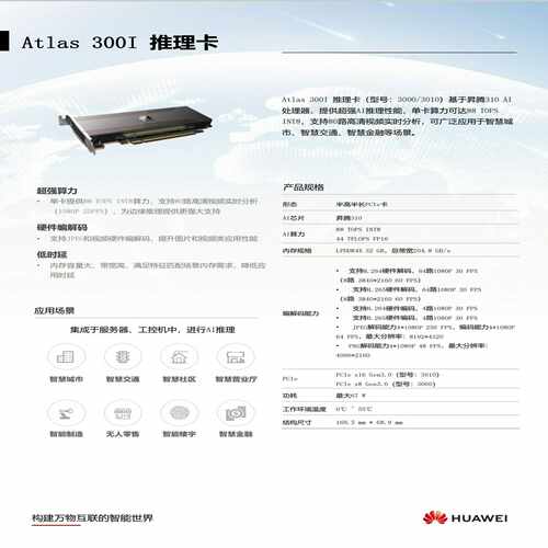 询价华为Atlas300I推理卡(型号3000)鲲鹏服务器