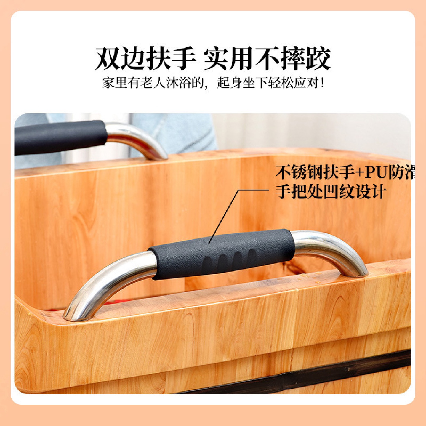444Z批发香柏木泡澡木桶加厚大人实木浴缸家用汗蒸成人洗澡浴