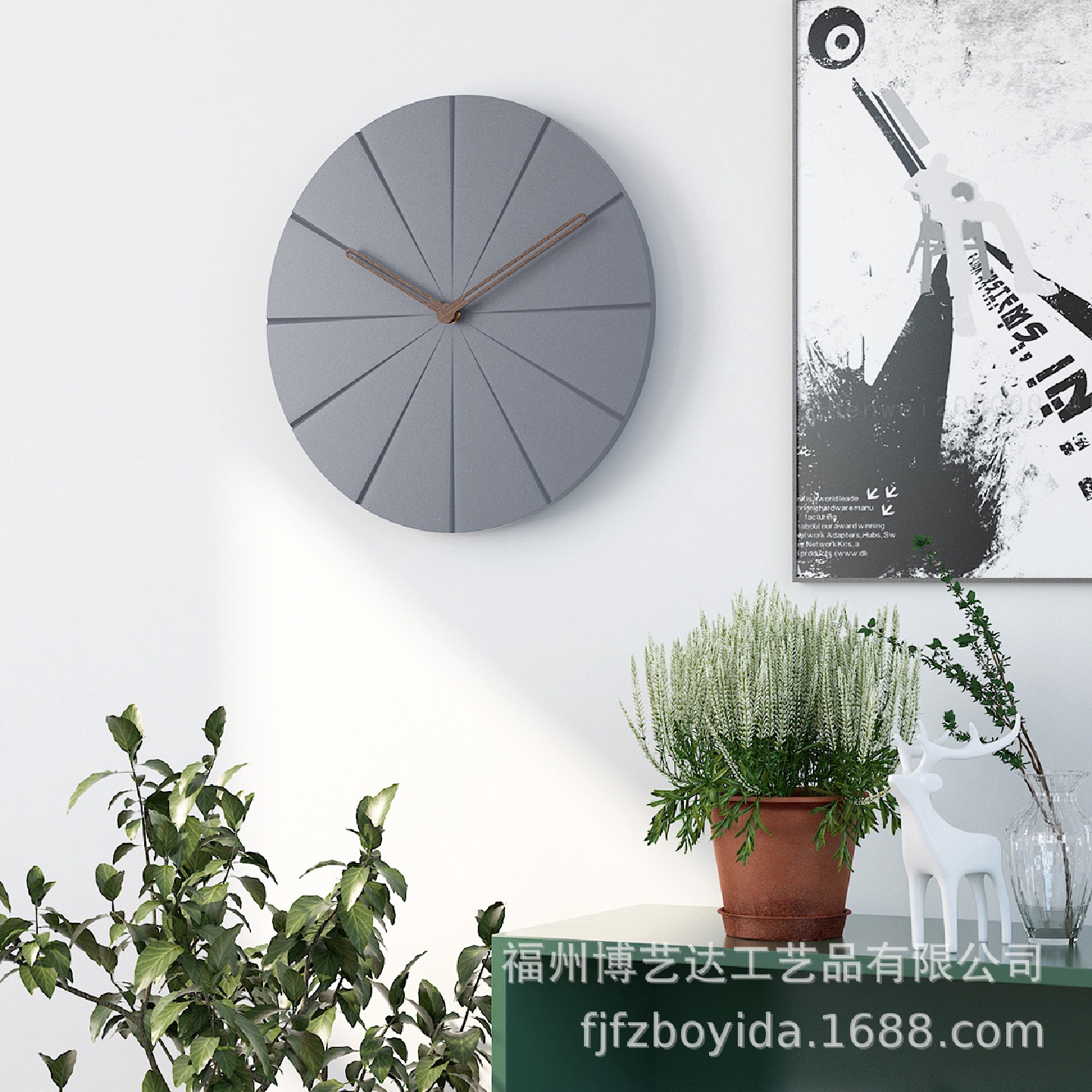 北欧简约挂钟ins创意钟表客厅时钟艺术家用时尚个性挂墙钟表批发