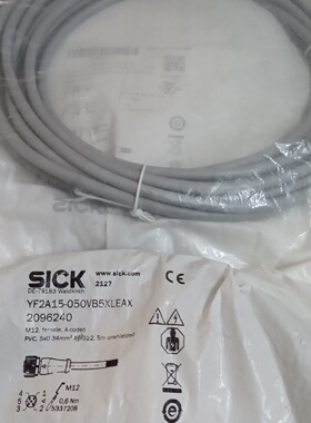 议价SICK德国YF2A15-050VB5XLEAX感测器电源线2096240 插头5P M12