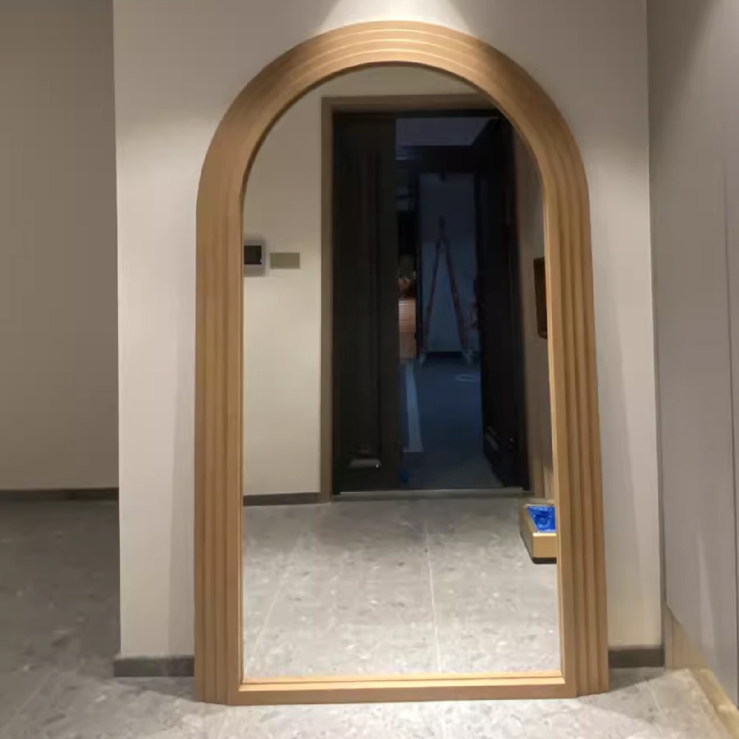 新款美式全身镜拱形欧式落地镜衣帽间穿衣镜家用法式置地风试