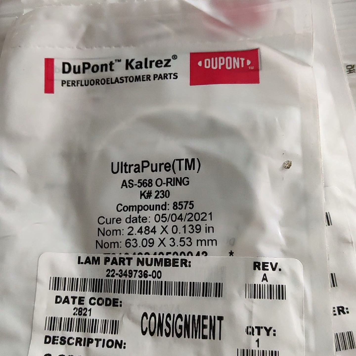杜邦dupont kalrez全氟  AS-568 K#23议价图片