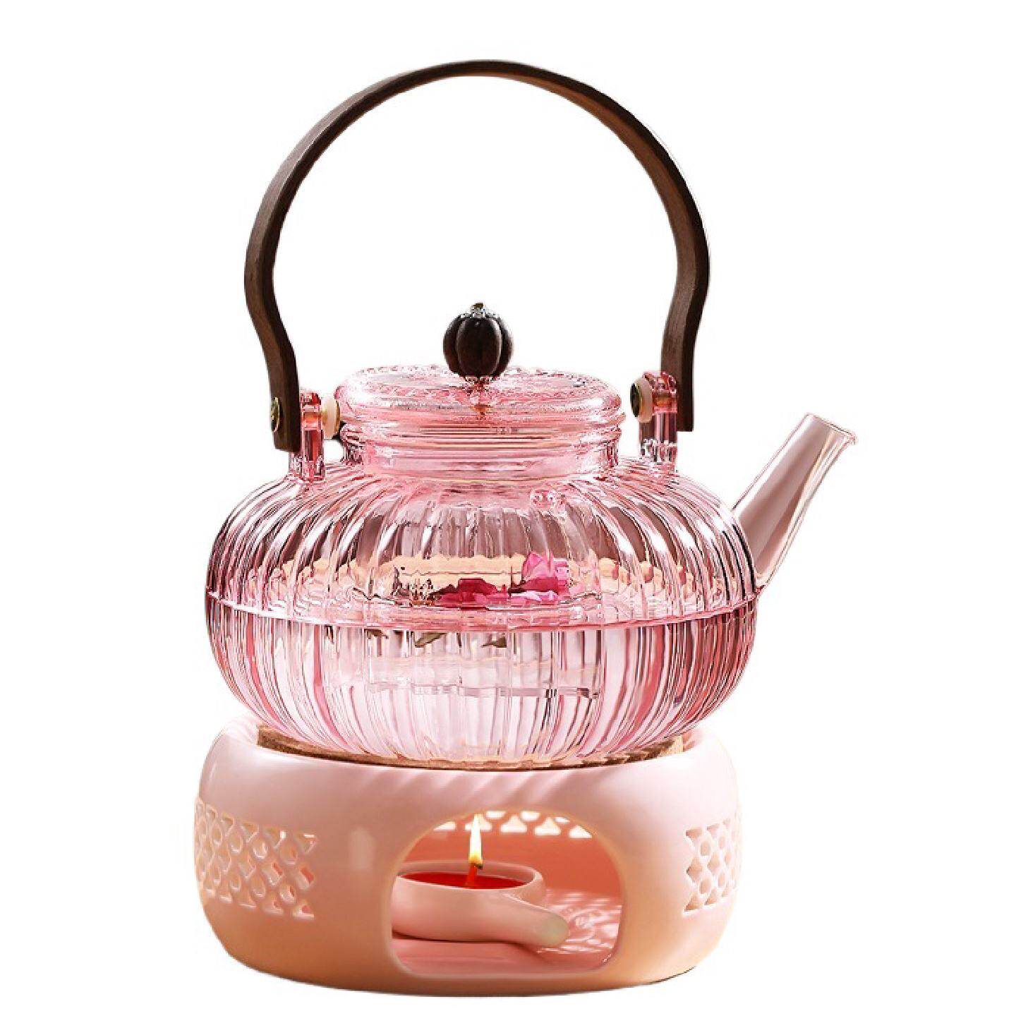 水果花茶壶蜡烛加热煮茶器下午茶养生茶具套装2025新款玻璃泡茶壶