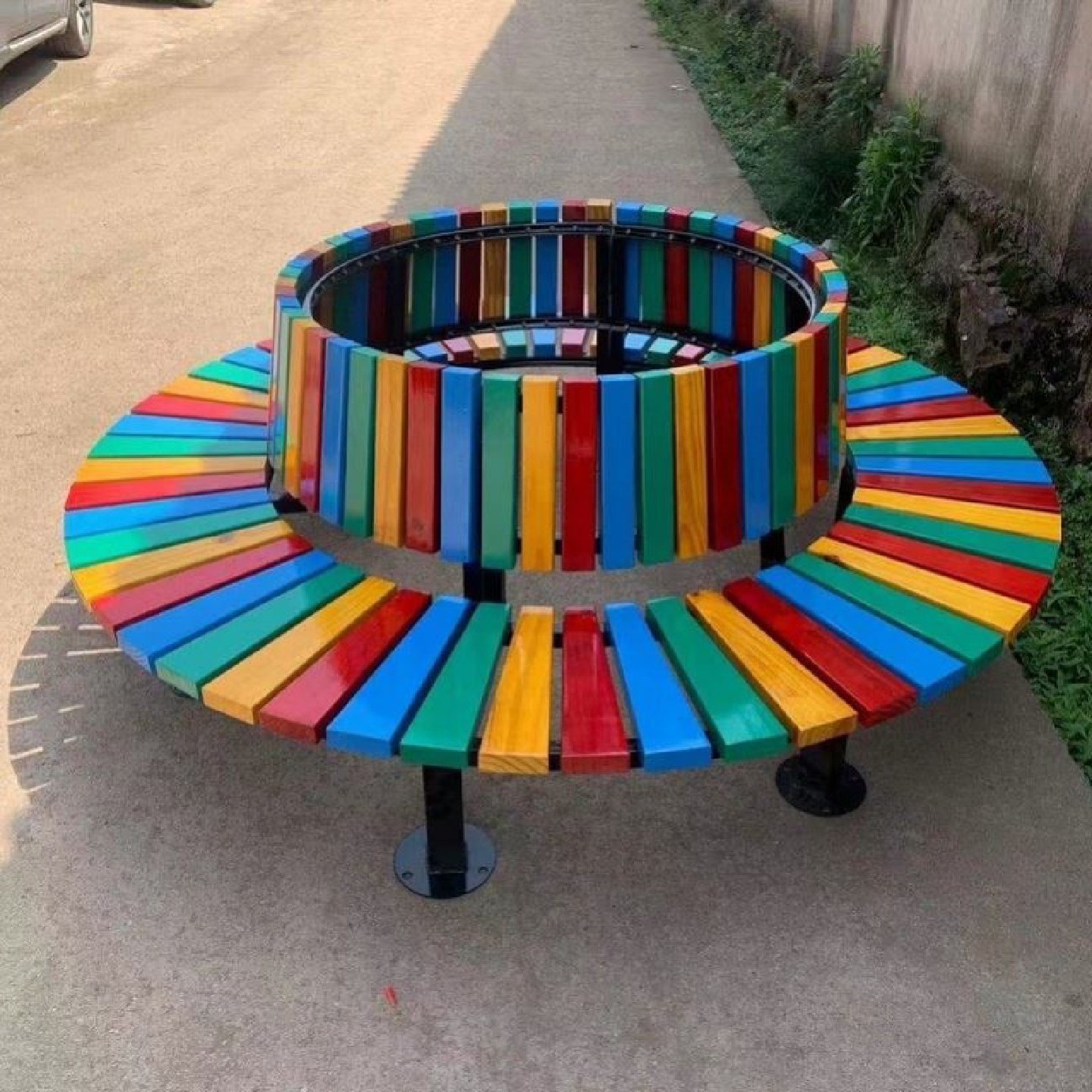 户外公园椅坐凳圆形休闲围树椅定制不锈钢异形防腐木长椅花坛座椅,住宅家具,公园椅,淘宝优惠券,粉丝福利购,淘宝优惠卷