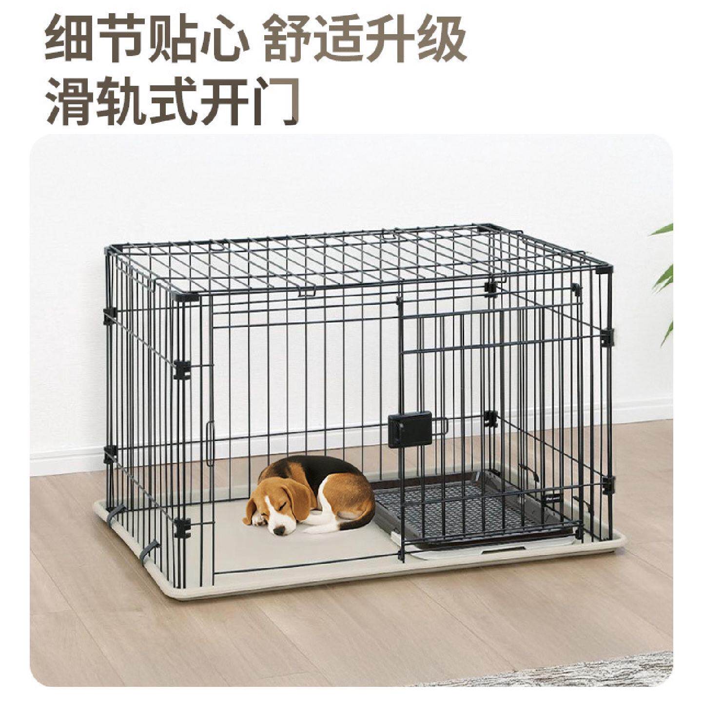 亚马逊中号滑轨门狗笼子中小型犬家用折叠宠物笼子方形车载猫笼