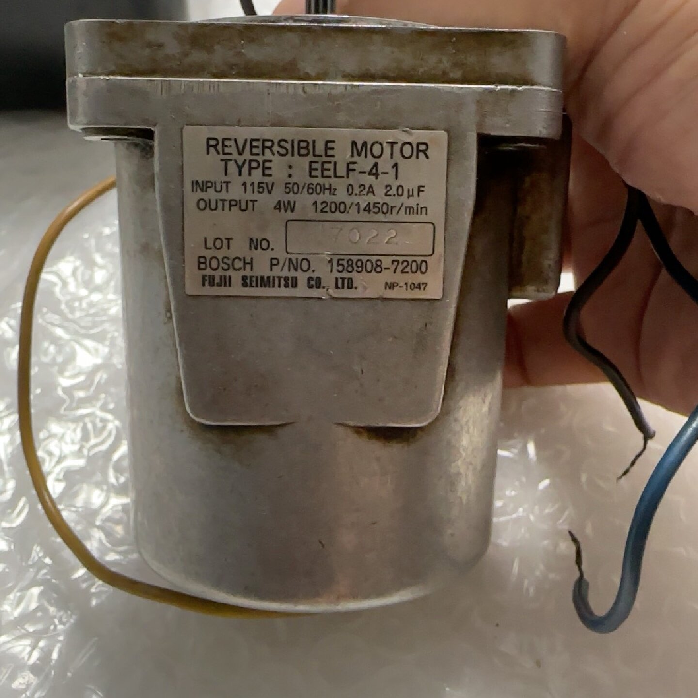博世可逆电机EELF-4-1，115V输入，输出4W，转速1--议价商品