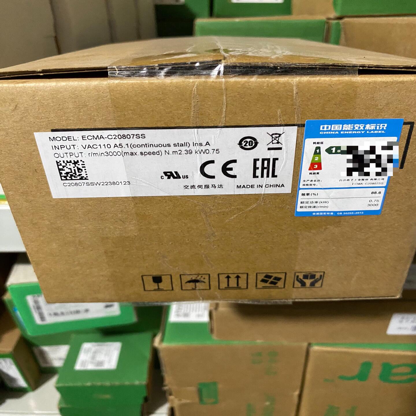 台达伺服电机，型号ECMA-C20807SS，数量多个，原装