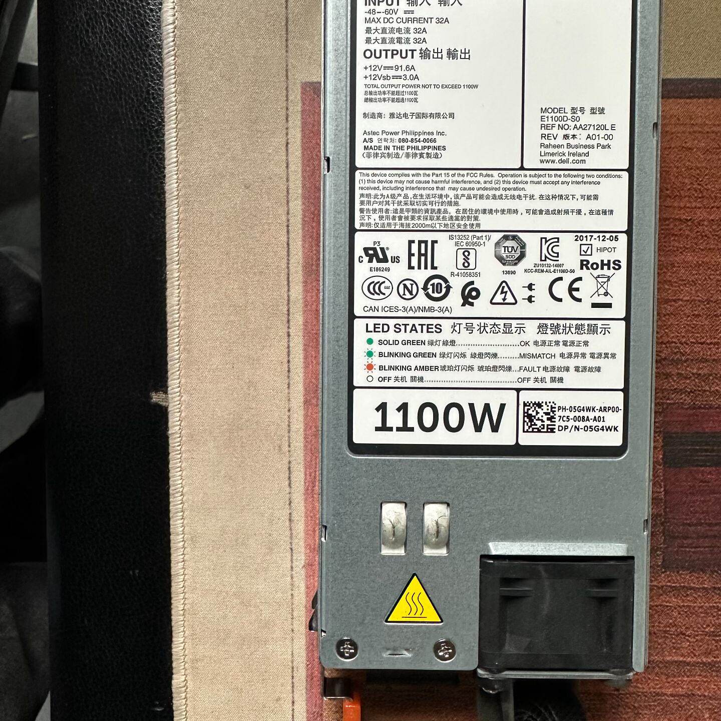 戴尔R730XDR720服务器48V直流电源1100W议价及维修!