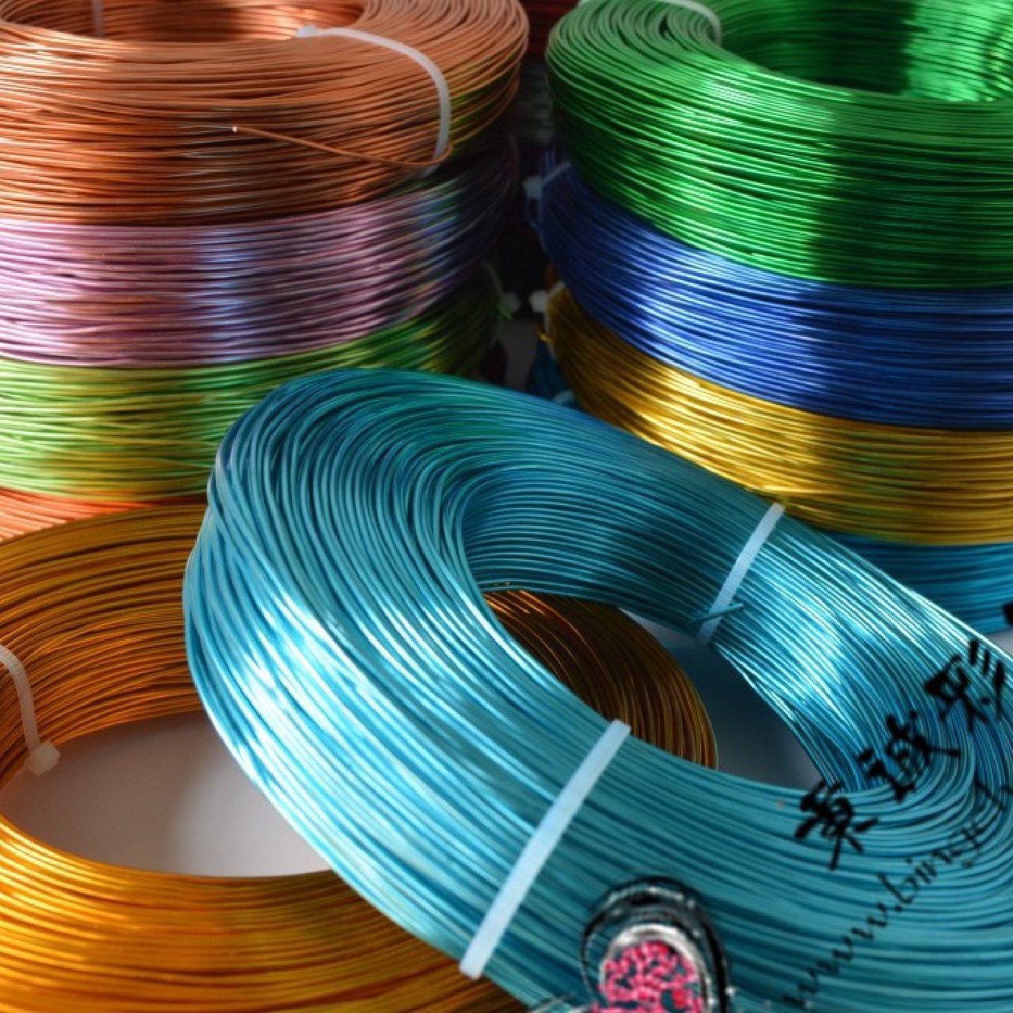 批发2.0mm*500g彩色氧化铝线手工DIY自行车编织造型氧化彩色铝丝