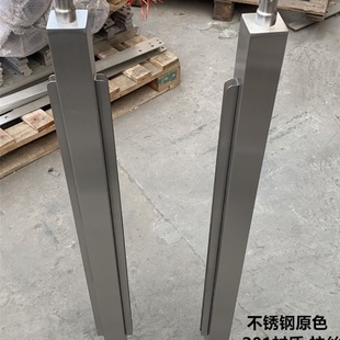 304不锈钢楼梯扶手别墅室外阳台护栏现代家用栏杆圆管拉丝立柱