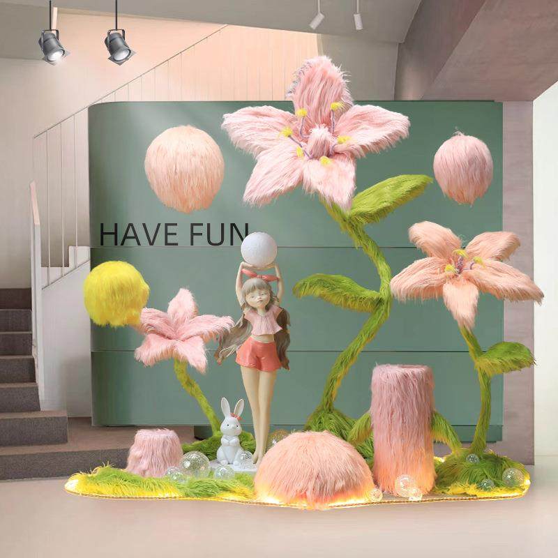 仿真绿植商场装饰布置dp点道具橱窗装饰布置美陈摆件大型毛毛花,机械设备,其他机械设备,淘宝优惠券,粉丝福利购,淘宝优惠卷