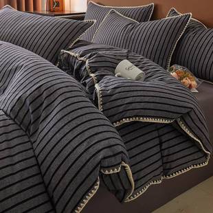 单人床床四件套水洗全棉北欧被套简约棉床上宿舍笠床品纯棉三件套