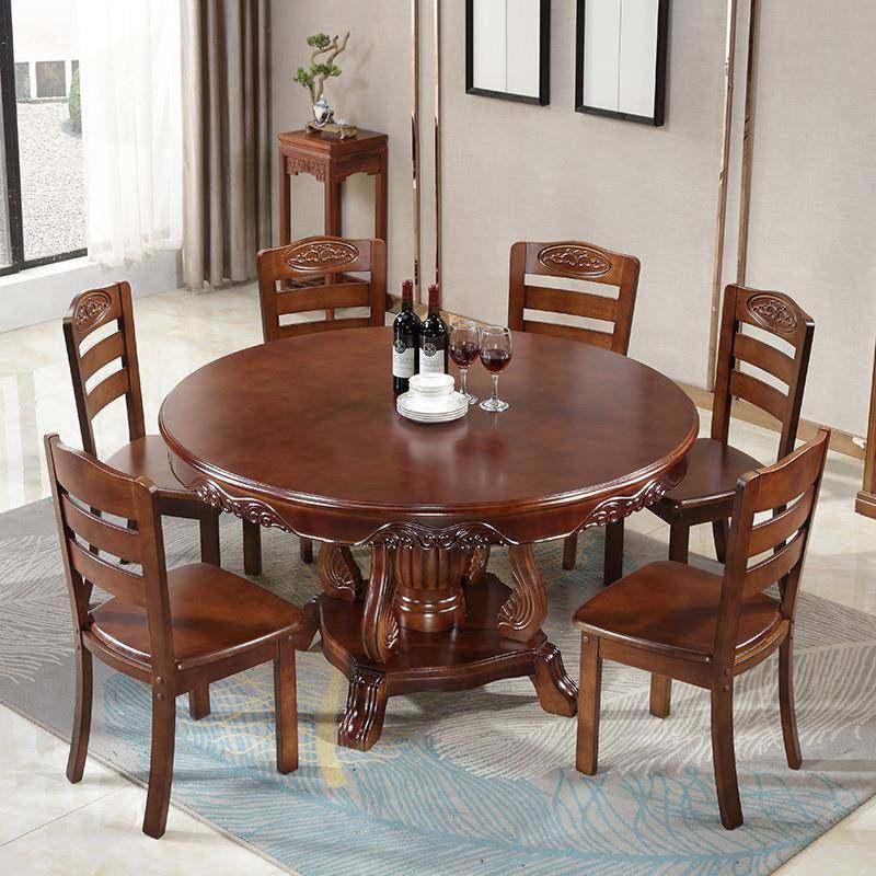 中式实木圆形餐桌椅组合电磁炉转盘火锅饭桌家用10人橡木大圆桌子,机械设备,其他机械设备,淘宝优惠券,粉丝福利购,淘宝优惠卷