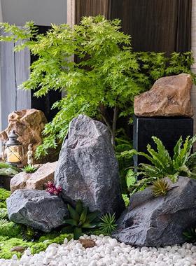 彷真PU泡沫石头室内绿植景观造景园林假山摆件庭院人造石头雕塑石