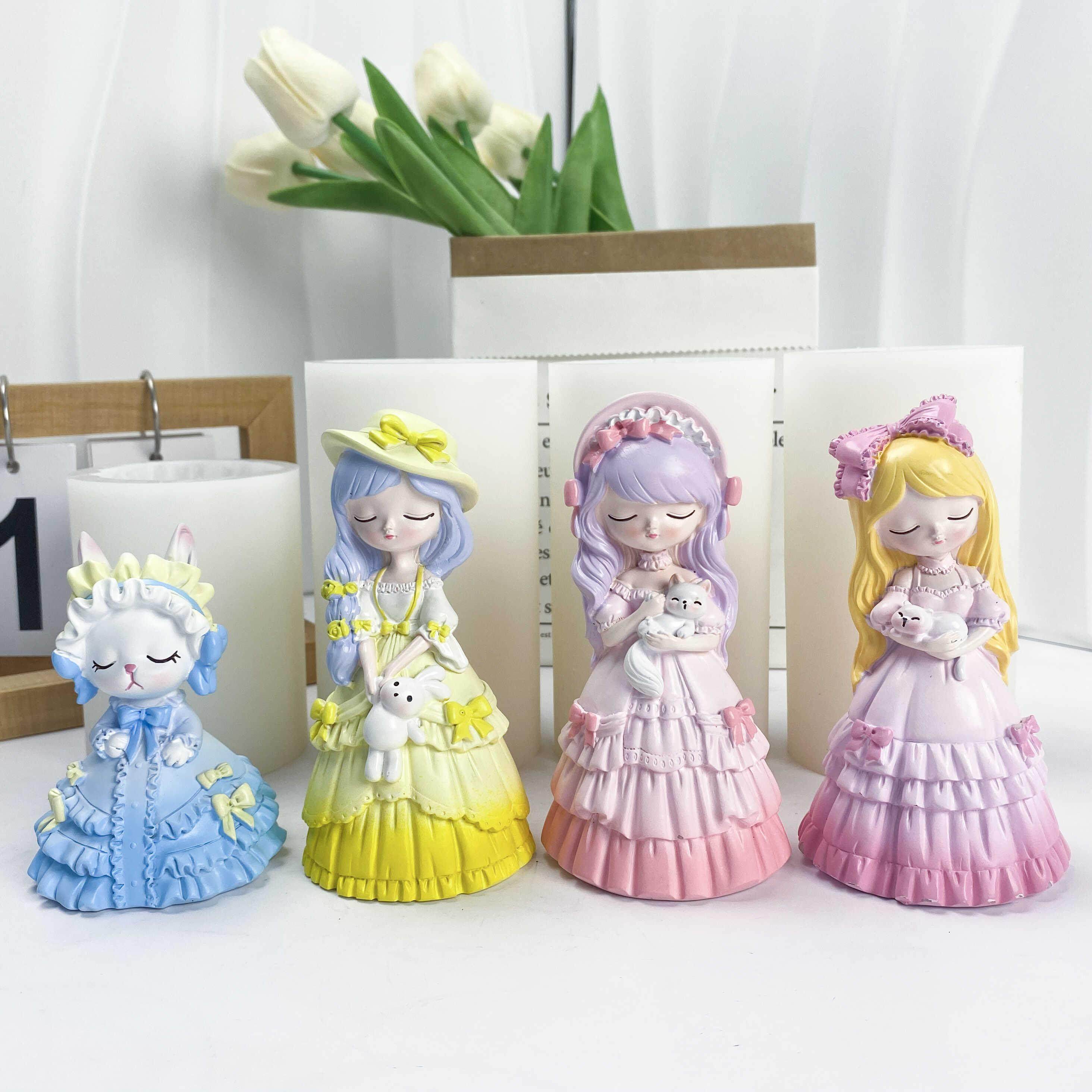 3D立体贝蒂公主香薰石膏娃娃硅胶模具diy大号苏菲兔摆件蛋糕磨具