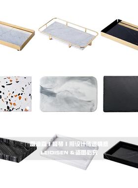 轻奢现代大理石托 托盘创意长方形收纳置物盘样板间洗手台样品屋