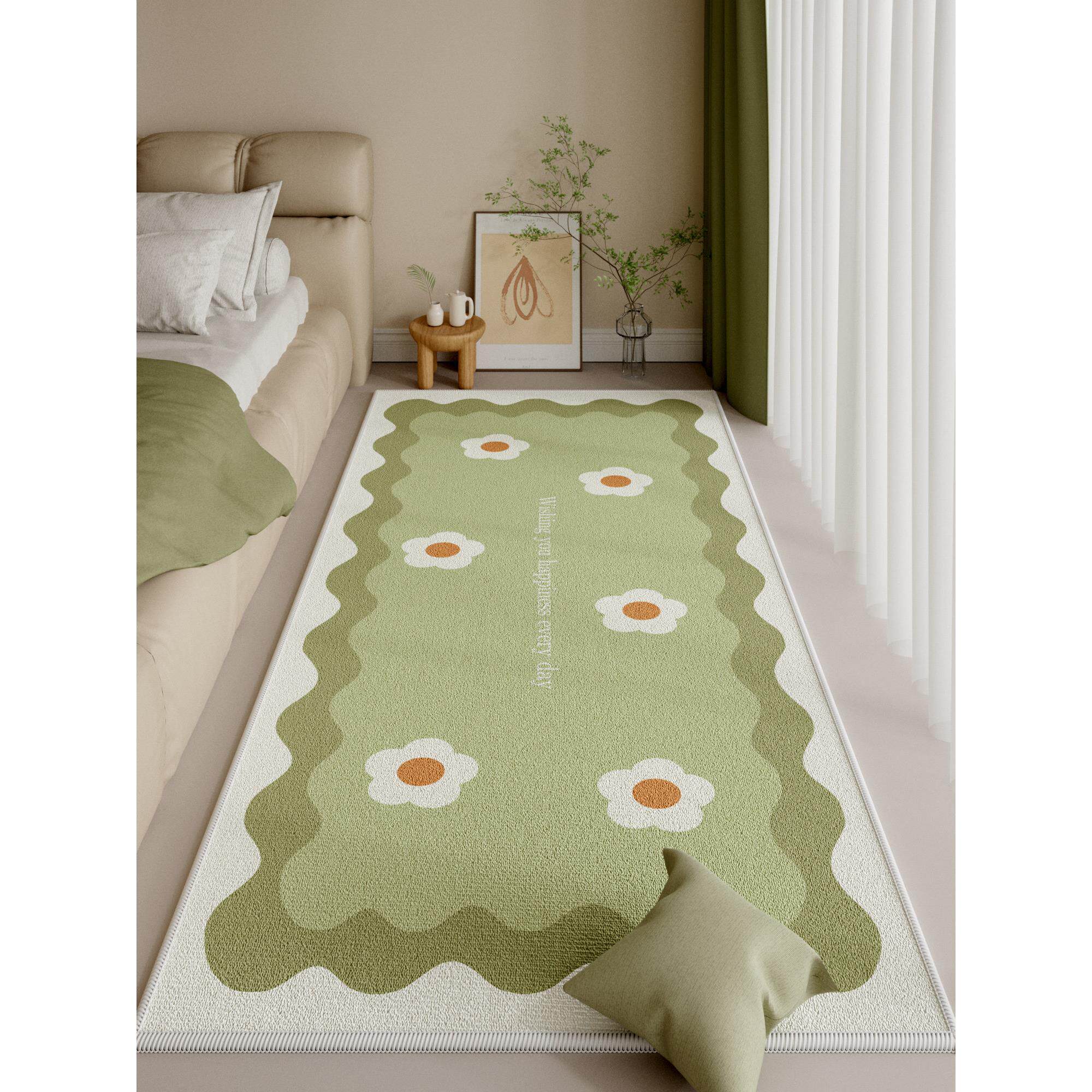 卧室床边地毯免洗可擦轻奢高级感加厚客厅地毯沙发茶几毯房间地垫