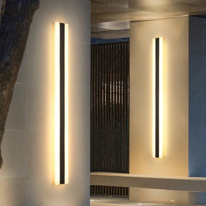 led户外防水长条壁灯别墅庭院花园室外极简条形入户大门线条灯