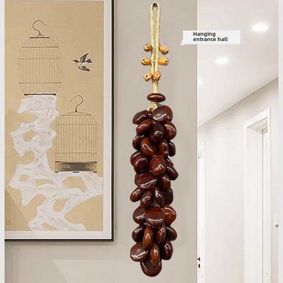 自然和平豆创意挂件入口餐厅墙壁装饰农舍挂件葫芦菩提串墙壁挂件