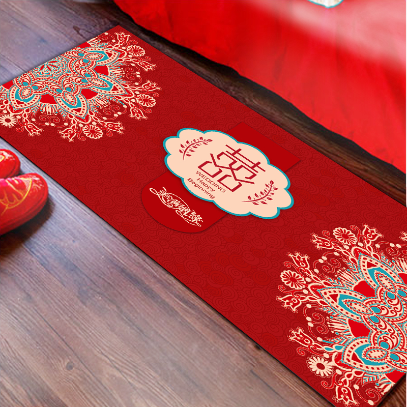 结婚地毯卧室红色喜庆门垫婚房地垫家客厅入户门脚垫浪漫婚礼用品