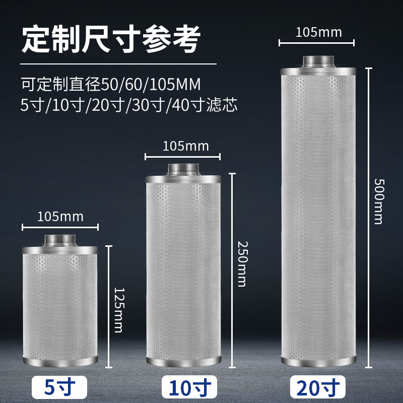 304不锈钢滤芯20目80目内外丝牙水泵用粗网200目工业过滤器精密芯