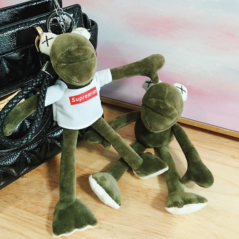 网红T恤长腿青蛙毛绒玩偶芝麻街公仔书包挂饰钥匙扣情侣包包挂件